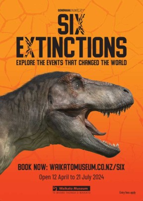 Waikato Museum Six Extinctions poster 600pxW